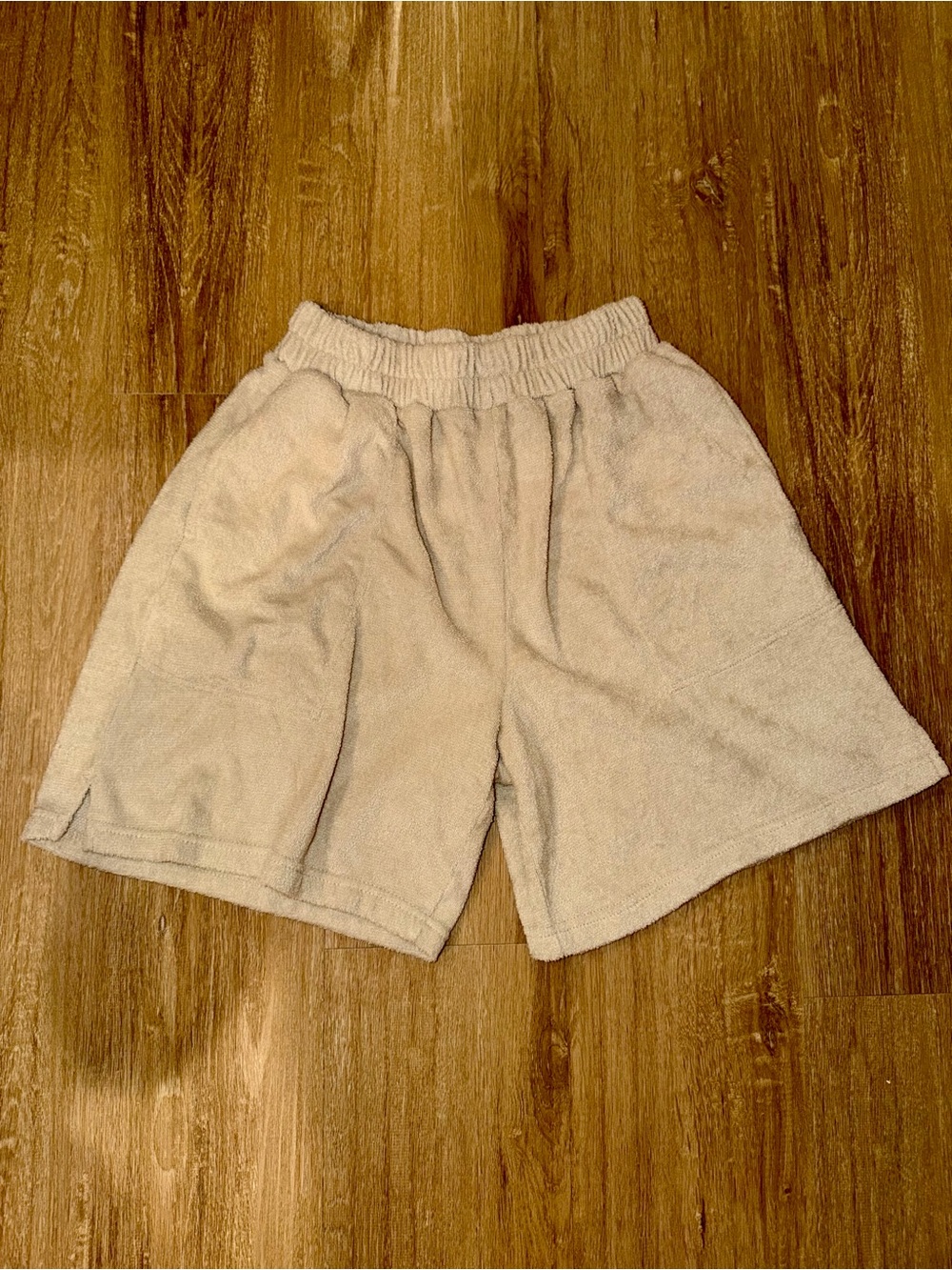 FP Beach | FP Beach Women's Cream Terry Cloth Elastic Waist Shorts